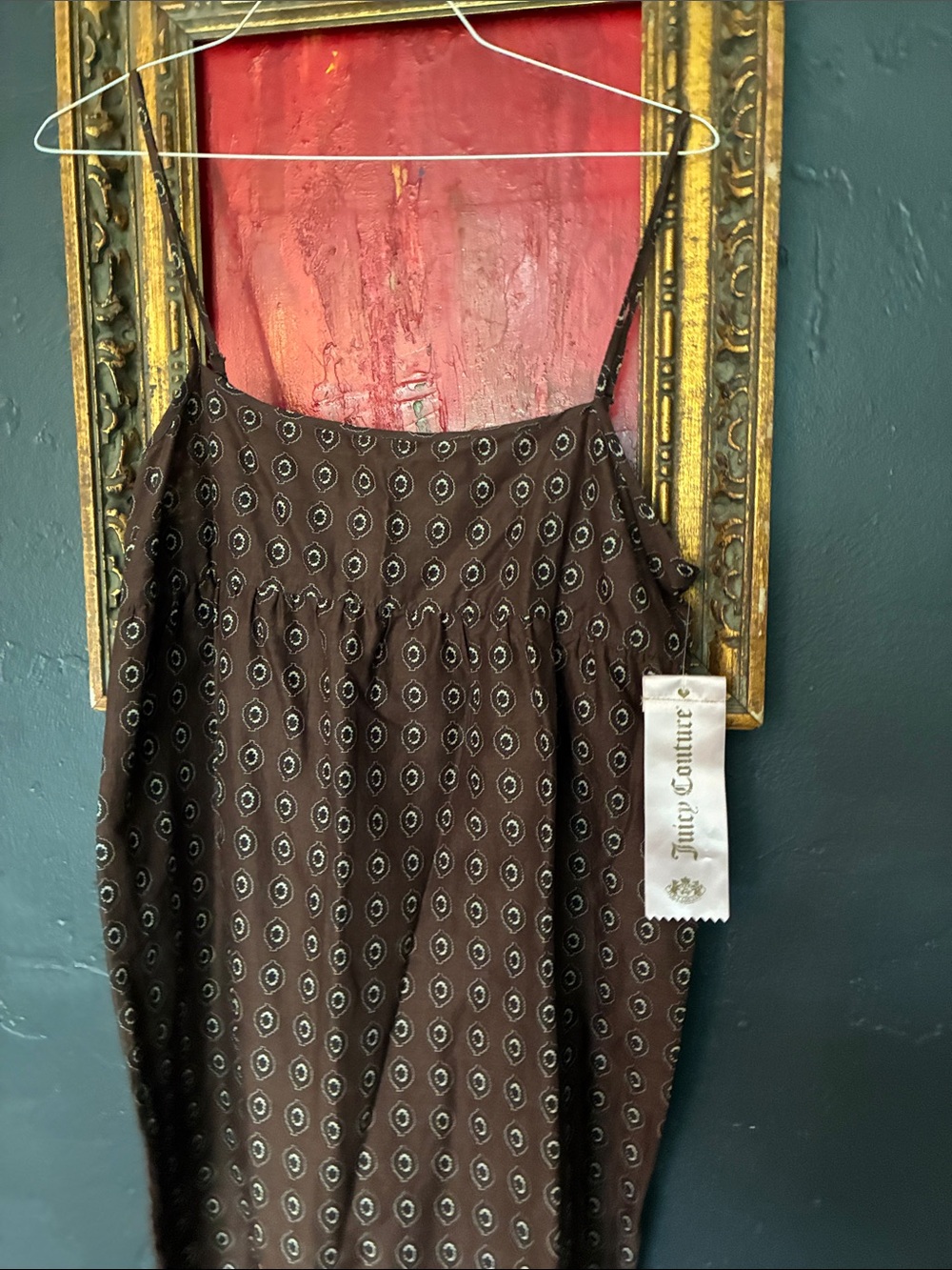 Juicy Couture Brown Printed Spaghetti-Strap Camisole